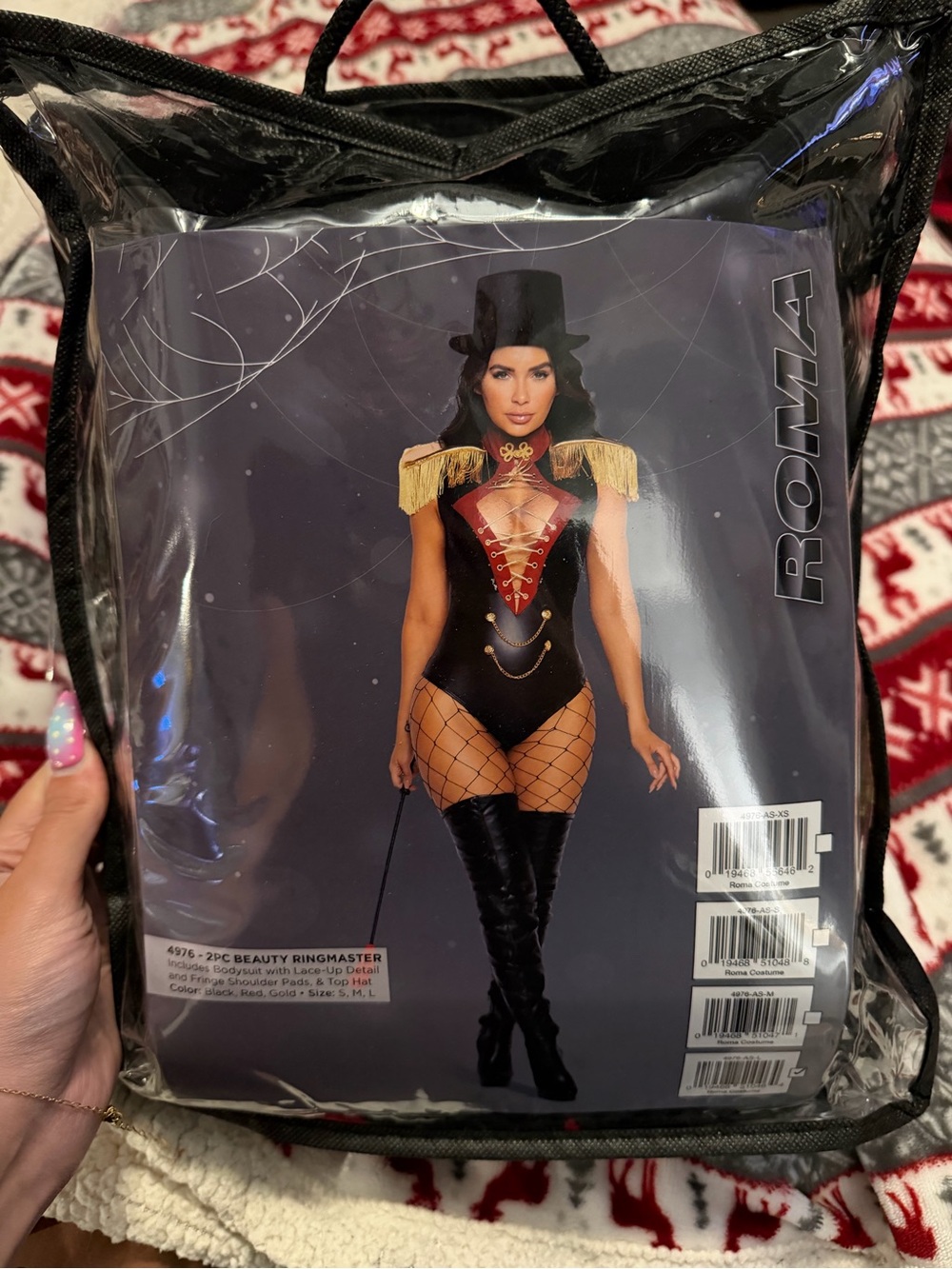 Roma Black and Red Ringmaster Costume with Gold Epaulettes